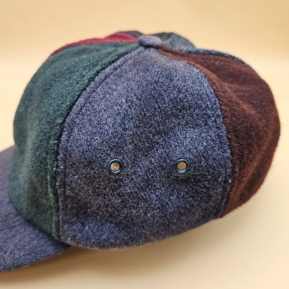 J. Crew‎ Colorblock Wool Blend Baseball Cap Hat Size Large Made in USA